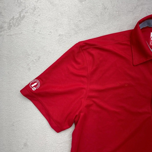 Chic Fil A Polo Shirt Mens Large Red Short Sleeves Work Uniform Team Style Oobe - Picture 4 of 10